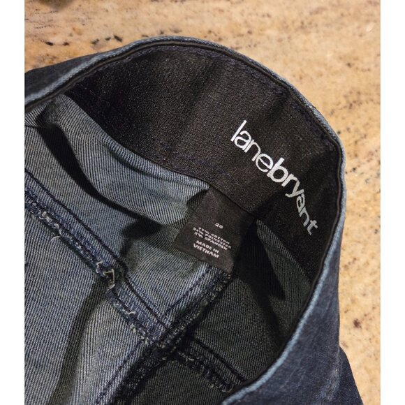 Lane Bryant Skirt Denim Jean Button Front Pencil Women Plus Sz 26W Tummy Control - Picture 10 of 13